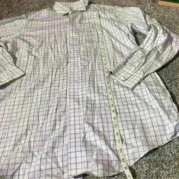 BROOKS BROTHERS MAKERS COTTON NON IRON DRESS SHIRT  White & Blue Stripe 2XL - Picture 5 of 9